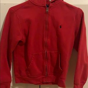 Red Polo Ralph Lauren zip up hoodie